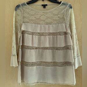 Ann Taylor Cream Lace Blouse